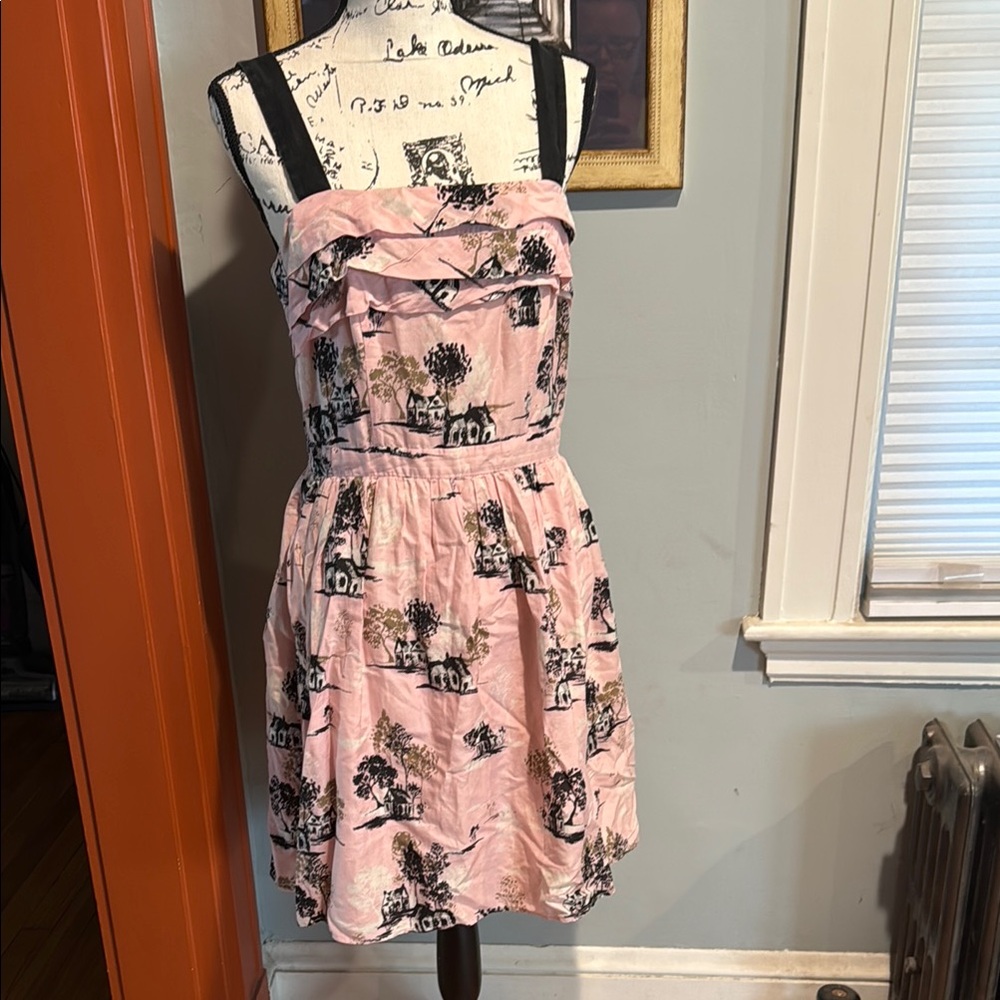 Burlapp Farmhouse Scene Pink Dress (M)